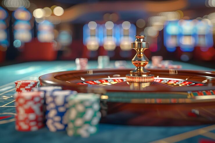French Roulette wheel layout on slot panas99 live-dealer table